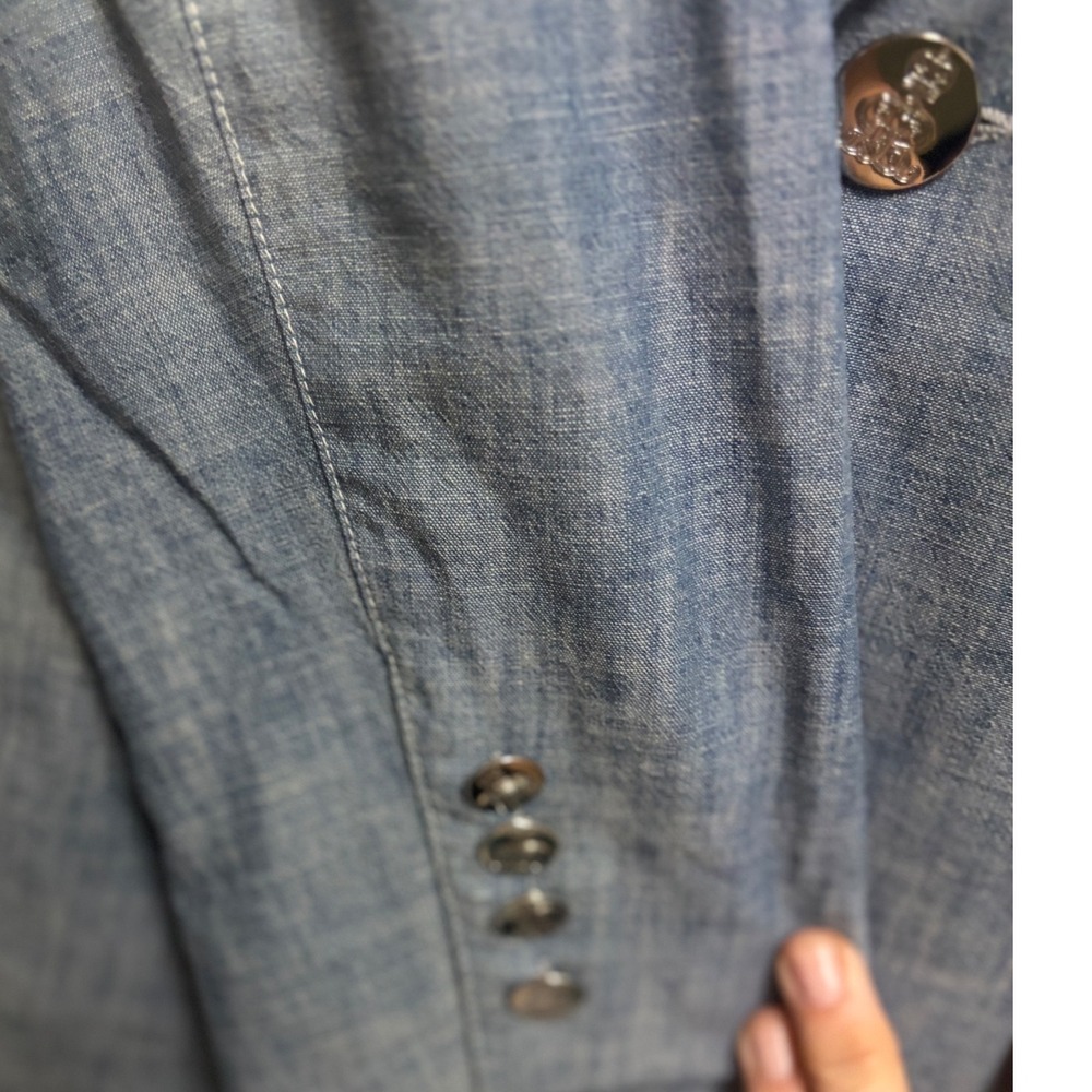Ralph Lauren Collection Camden Chambray Indigo Blazer Double Breasted 12 - Picture 10 of 16